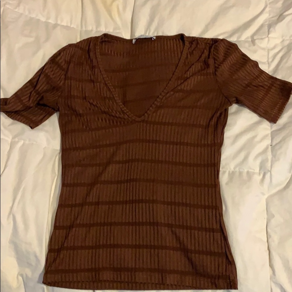 ZARA ribbed V neck size Small